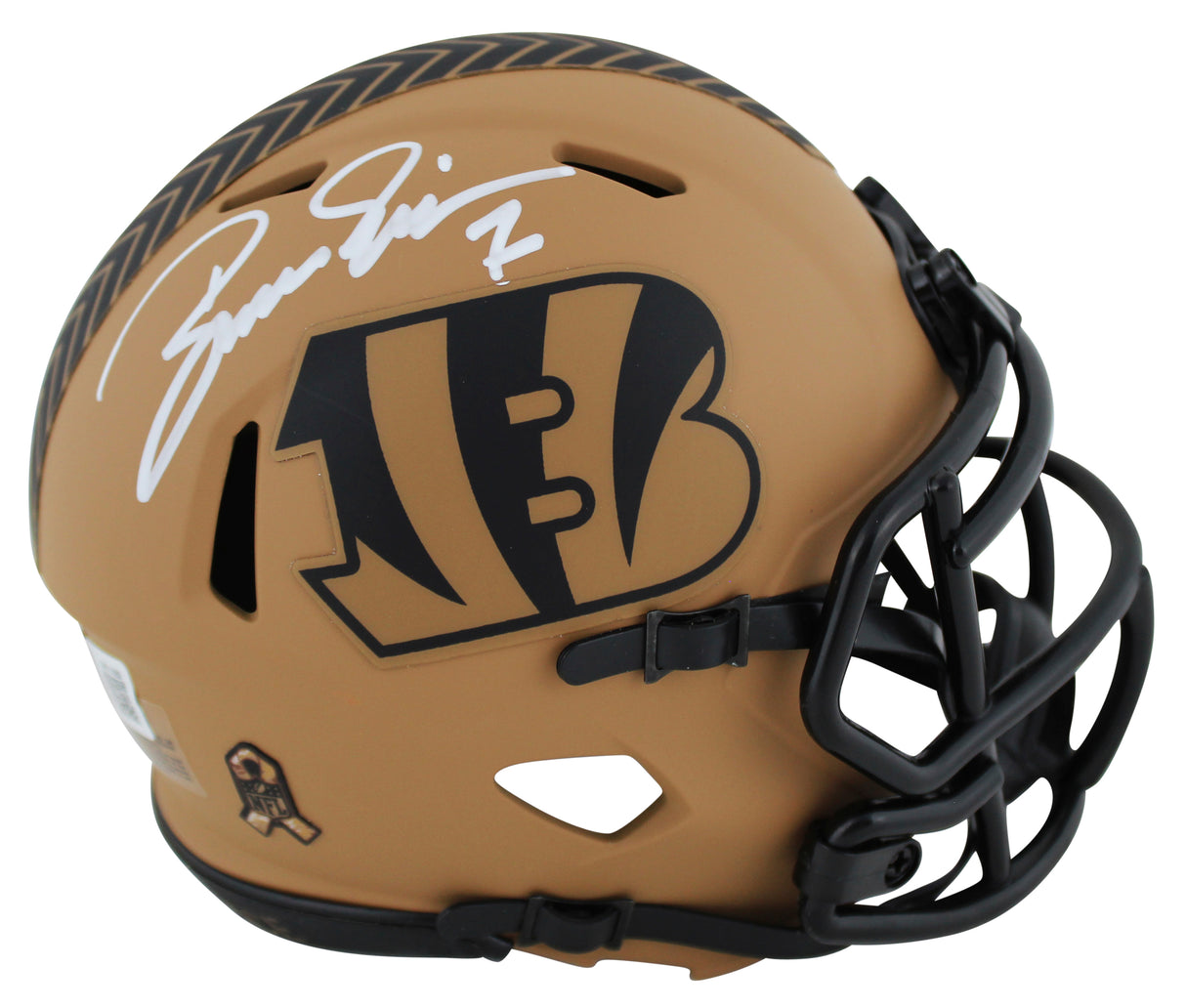Bengals Boomer Esiason Signed STS II Speed Mini Helmet W/ Case BAS Witnessed