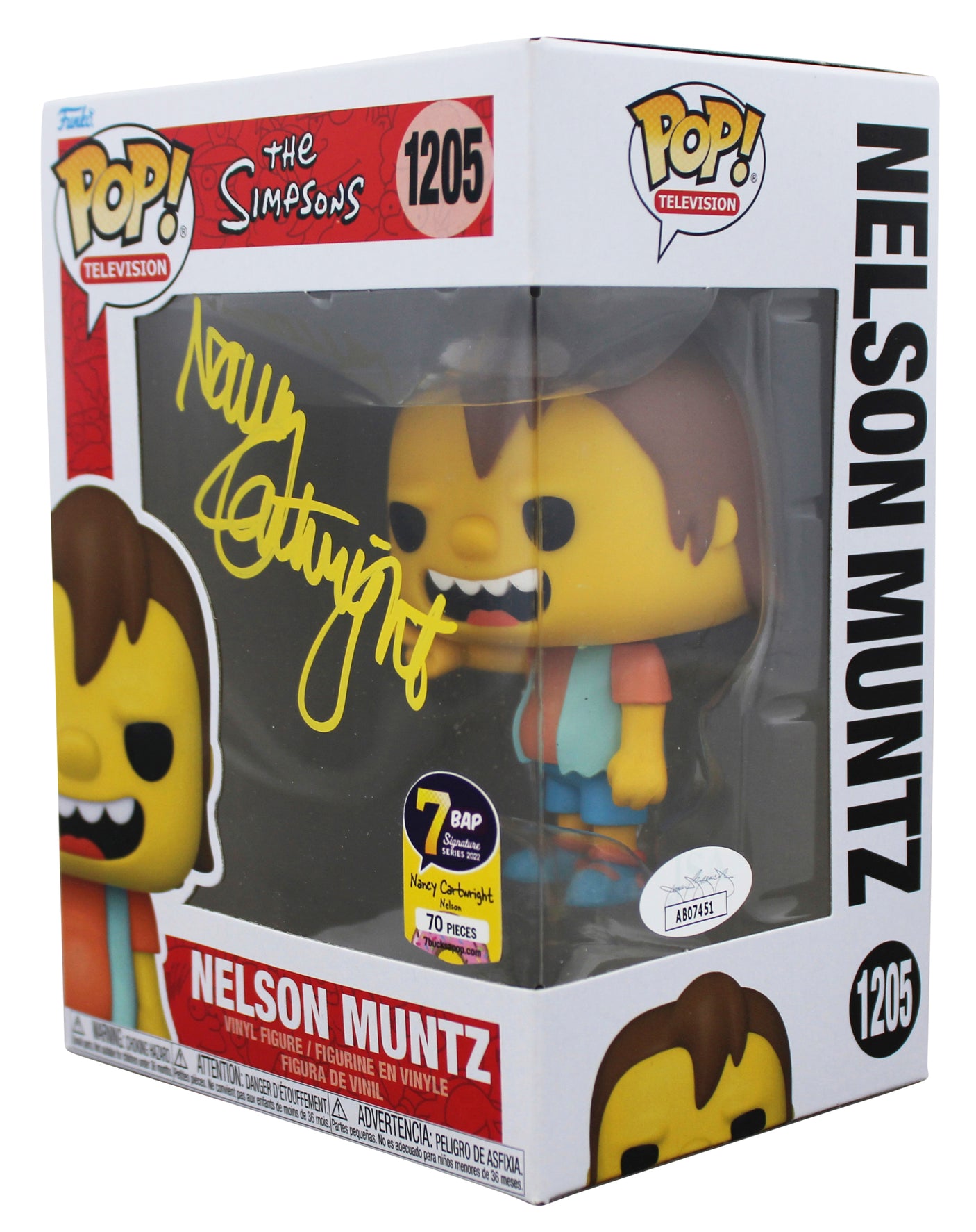 Nancy Cartwright The Simpsons Signed Nelson #1205 Funko Pop Figure JSA #AB07451