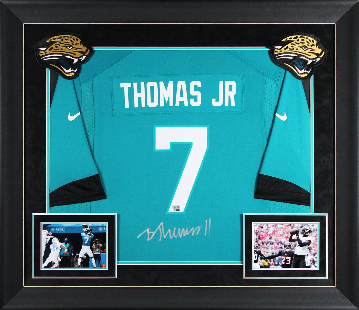 Jaguars Brian Thomas Jr. Authentic Signed Teal Nike Game Framed Jersey Fanatics