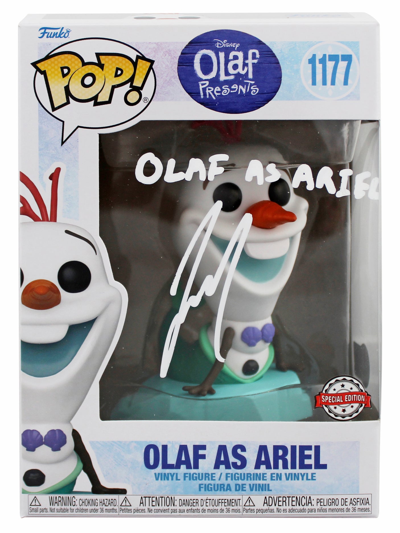 Josh Gad Frozen "Olaf as Ariel" Signed #1177 Funko Pop Vinyl Figure BAS