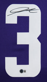Vikings Jordan Addison Signed Purple Nike Limited Framed Jersey BAS Witnessed