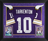 Vikings Fran Tarkenton "2x Insc" Signed Purple M&N TB Framed Jersey BAS Witness