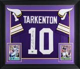 Fran Tarkenton "HOF 86" Signed Purple Pro Style Framed Jersey BAS Witnessed