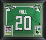 Breece Hall Authentic Signed Green Pro Style Framed Jersey BAS Witnessed