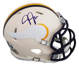 Vikings Justin Jefferson Authentic Signed Retro Speed Mini Helmet BAS Witnessed