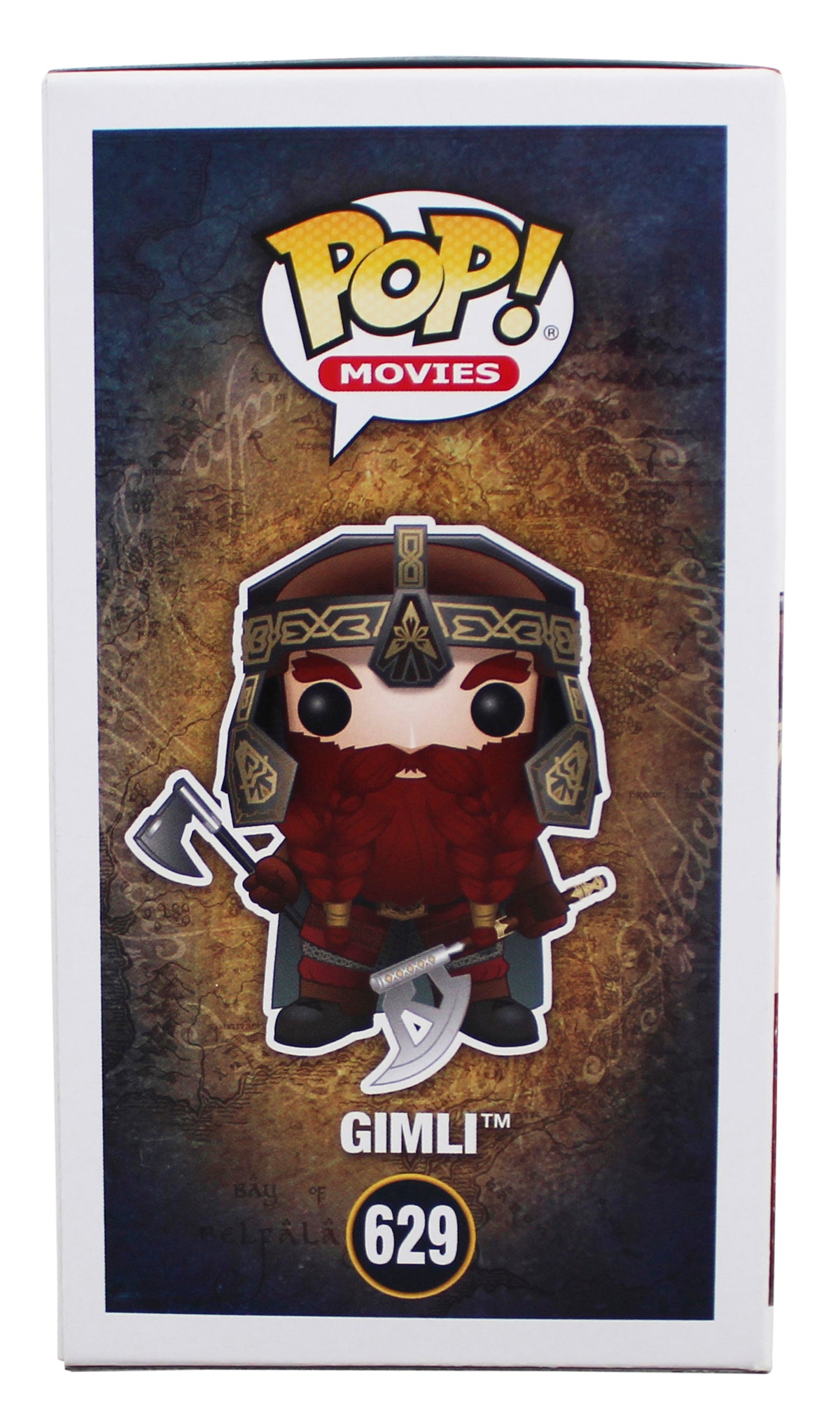 John Rhys-Davies LOTR "Gimli" Signed #629 Funko Pop Figure w/ Yellow Sig BAS Wit