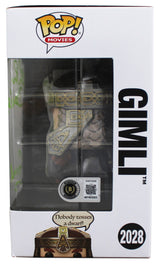 John Rhys-Davies LOTR "Gimli" Signed #2028 Funko Pop Figure w/ Green Sig BAS Wit