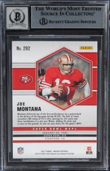 49ers Joe Montana Signed 2021 Panini Mosaic #292 MVP Card Auto 10! BAS Slabbed