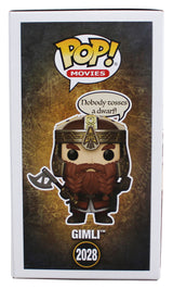 John Rhys-Davies LOTR "Gimli" Signed #2028 Funko Pop Figure w/ Green Sig BAS Wit