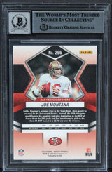 49ers Joe Montana Signed 2022 Panini Mosaic #296 MVP Card Auto 10! BAS Slabbed