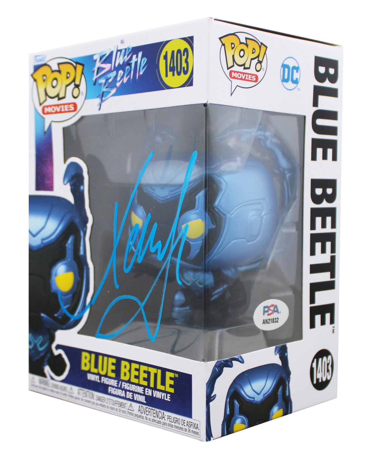 Xolo Mariduena Signed Blue Beetle #1403 Funko Pop Vinyl Figure PSA/DNA #BN36431