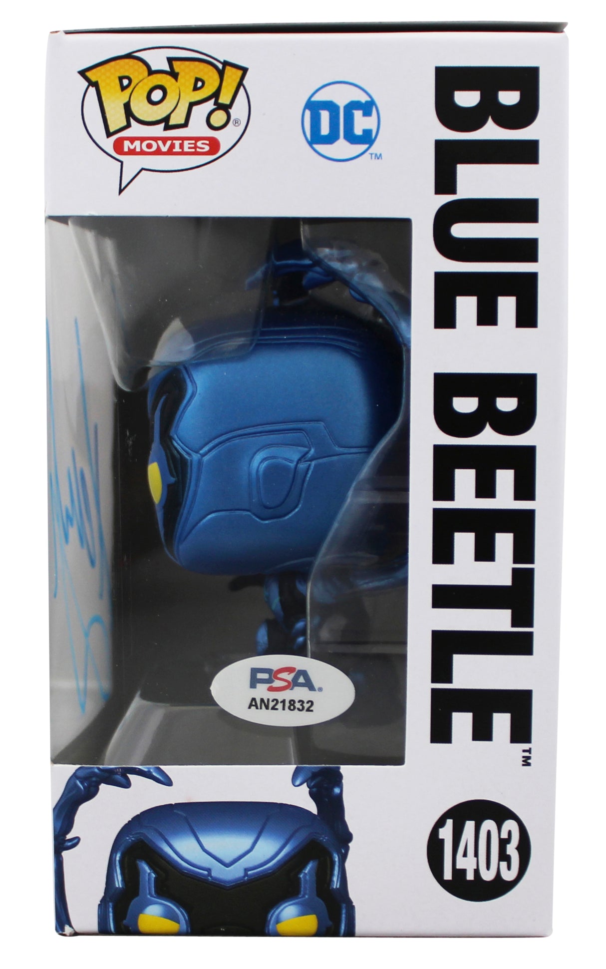 Xolo Mariduena Signed Blue Beetle #1403 Funko Pop Vinyl Figure PSA/DNA #BN36431