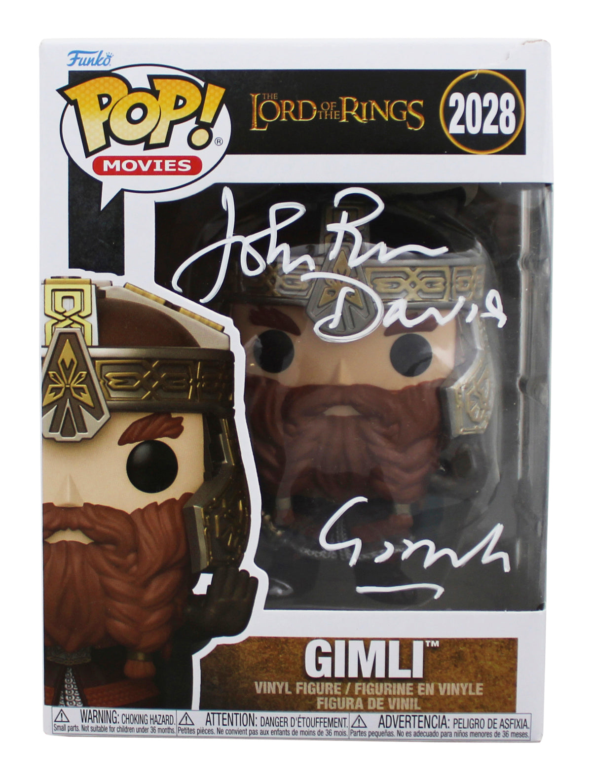 John Rhys-Davies LOTR "Gimli" Signed #2028 Funko Pop Figure BAS Wit #5W070058