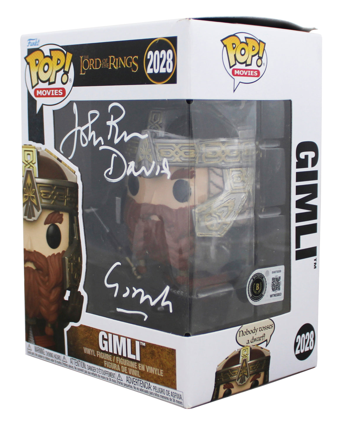 John Rhys-Davies LOTR "Gimli" Signed #2028 Funko Pop Figure BAS Wit #5W070058