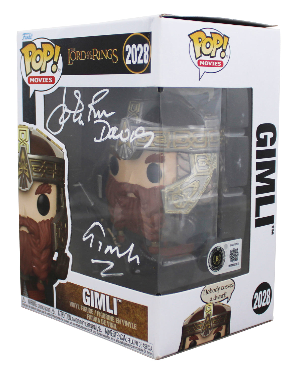 John Rhys-Davies LOTR "Gimli" Signed #2028 Funko Pop Figure BAS Wit #5W070059
