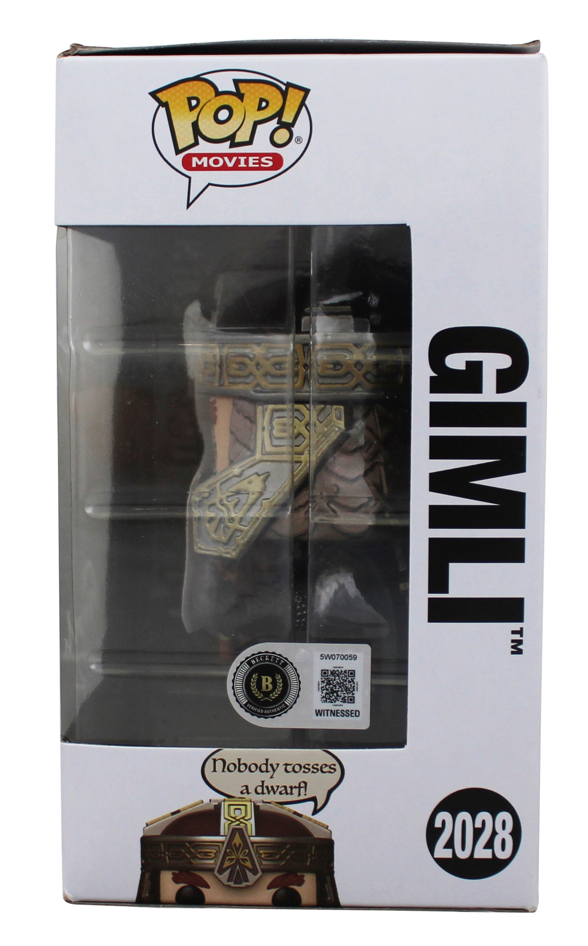 John Rhys-Davies LOTR "Gimli" Signed #2028 Funko Pop Figure BAS Wit #5W070059