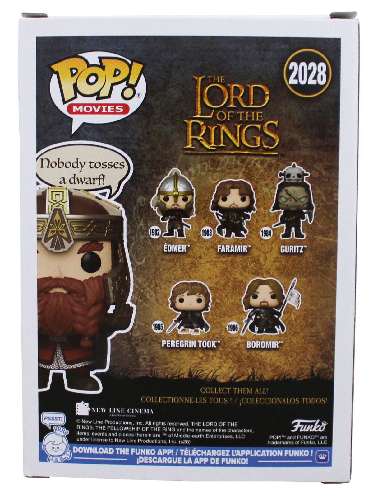 John Rhys-Davies LOTR "Gimli" Signed #2028 Funko Pop Figure BAS Wit #5W070059