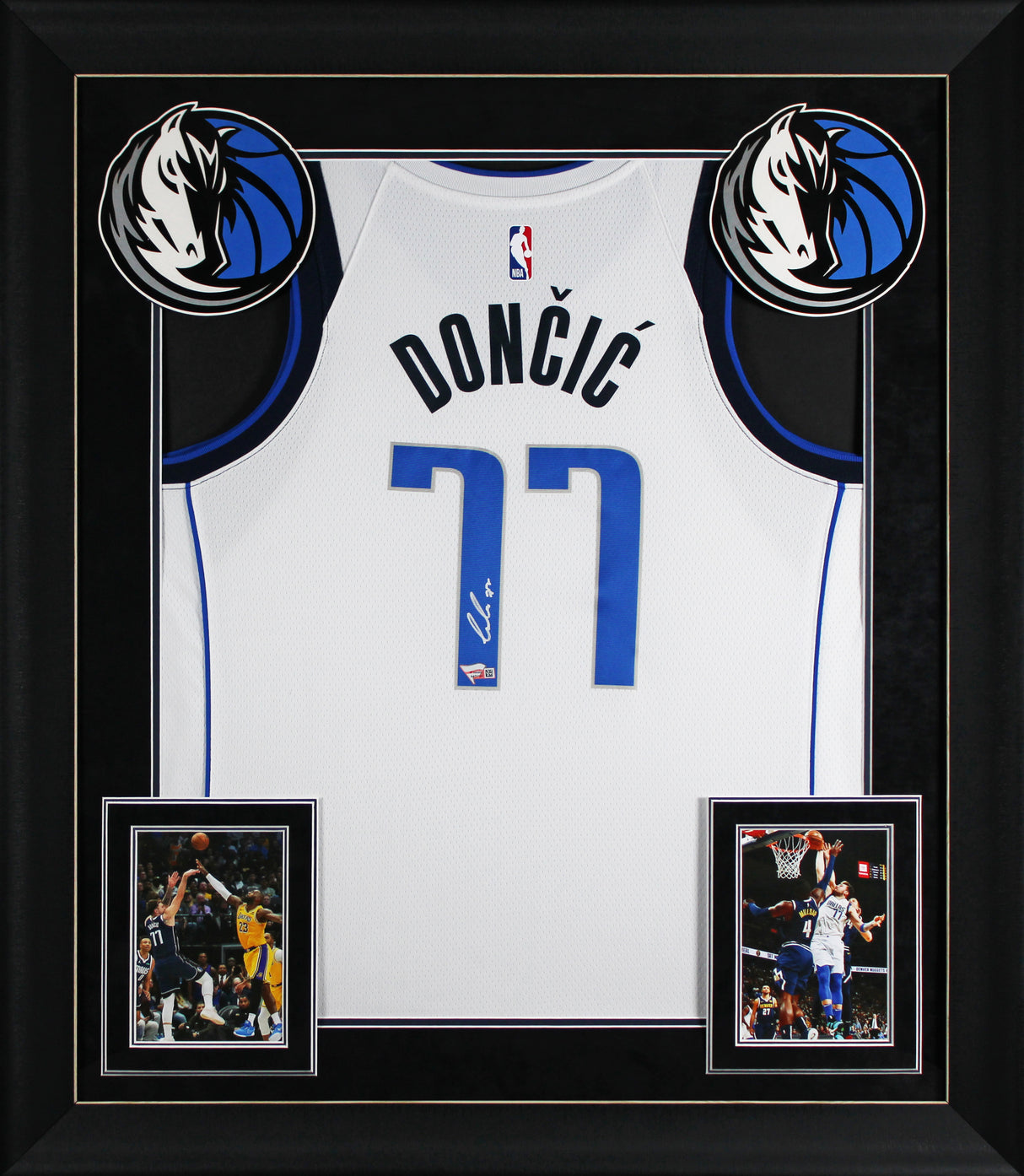 Mavericks Luka Doncic Signed White Nike Framed Jersey Fanatics #A473124
