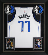 Mavericks Luka Doncic Signed White Nike Framed Jersey Fanatics #A473124