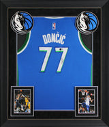 Mavericks Luka Doncic Authentic Signed Blue Nike Framed Jersey BAS #AE09995