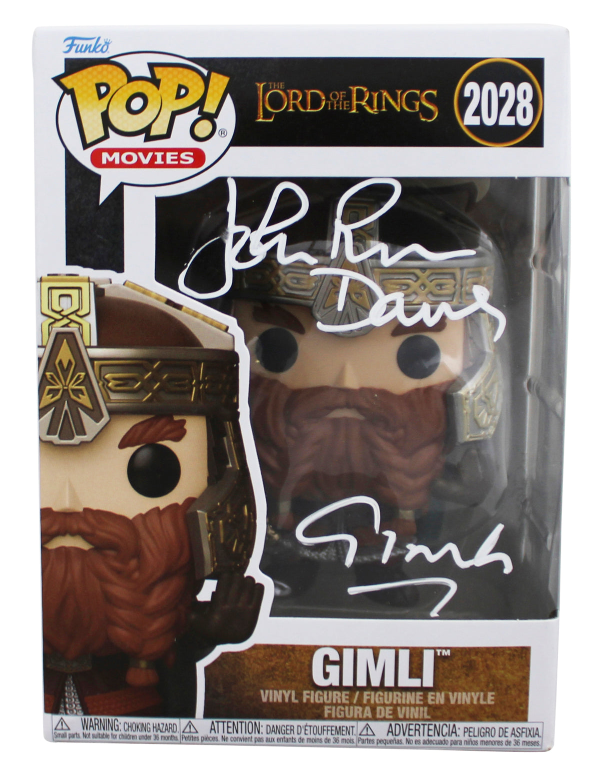 John Rhys-Davies LOTR "Gimli" Signed #2028 Funko Pop Figure BAS Wit #5W070061
