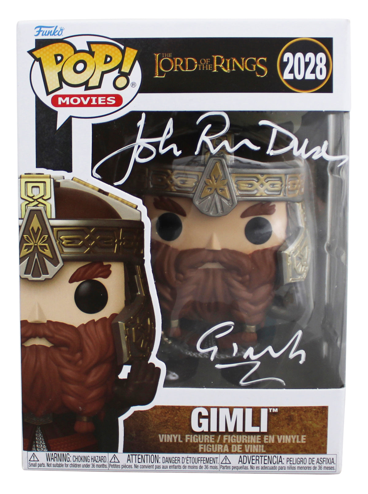 John Rhys-Davies LOTR "Gimli" Signed #2028 Funko Pop Figure BAS Wit #5W070062