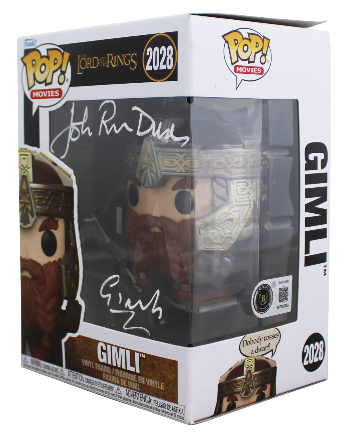 John Rhys-Davies LOTR "Gimli" Signed #2028 Funko Pop Figure BAS Wit #5W070062