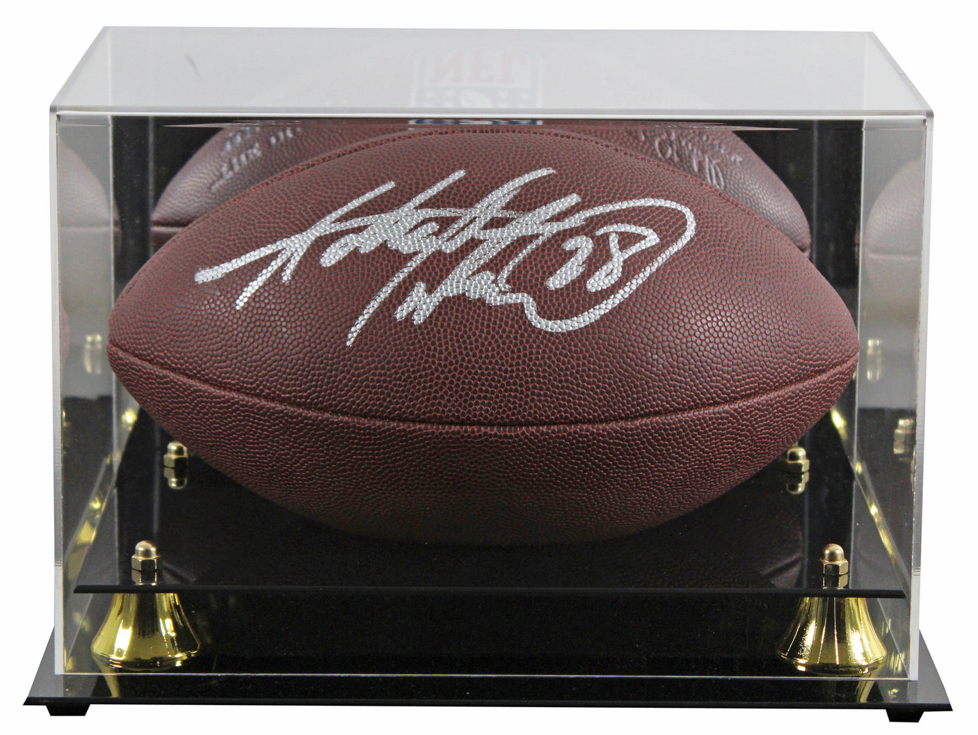 Vikings Adrian Peterson Signed Wilson Duke Replica Football W/ Case BAS Witness