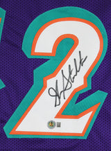 John Stockton Authentic Signed Purple Pro Style Jersey Autographed BAS Witnessed