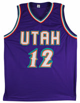 John Stockton Authentic Signed Purple Pro Style Jersey Autographed BAS Witnessed