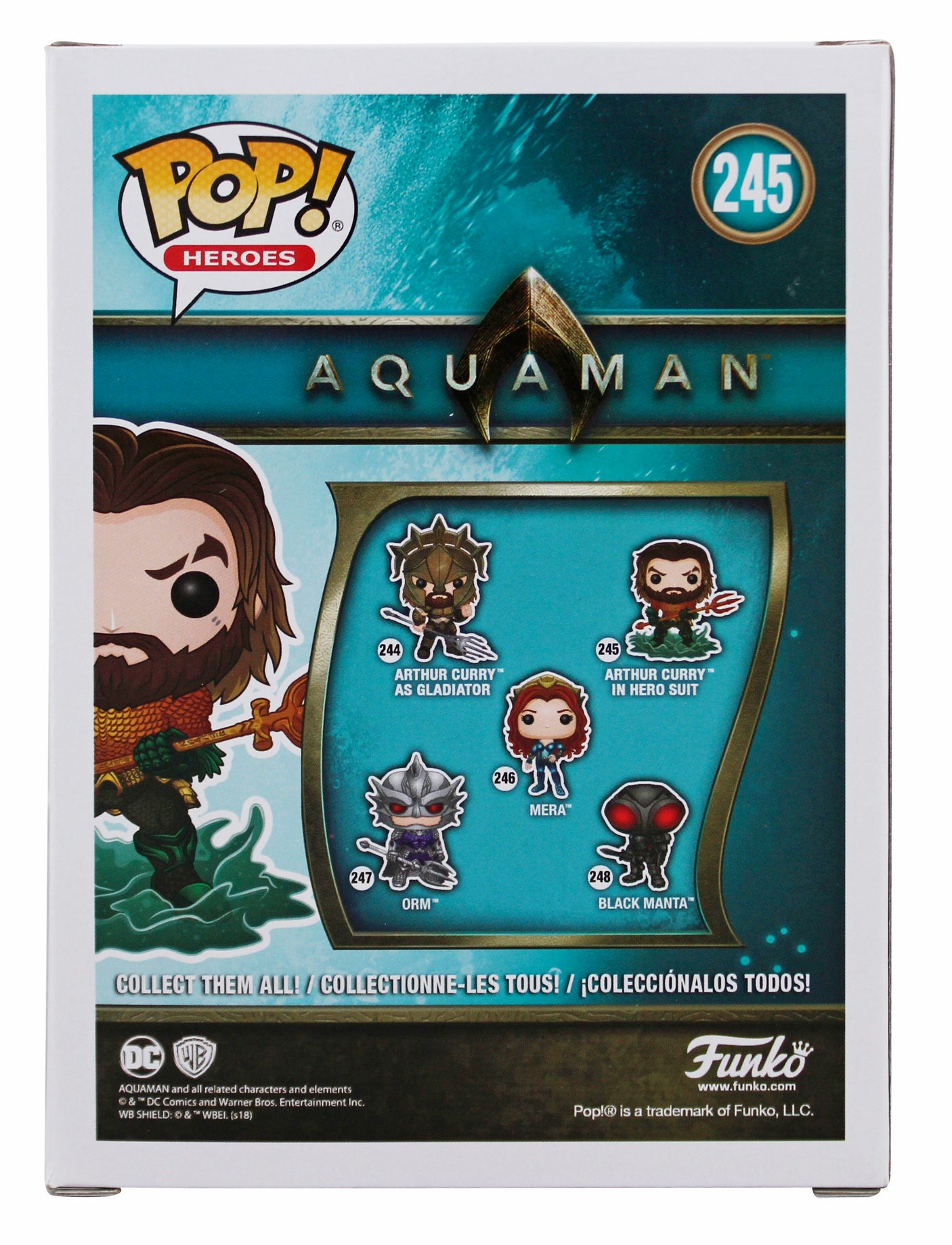 Jason Momoa Aquaman Authentic Signed #245 Funko Pop Vinyl Figure BAS