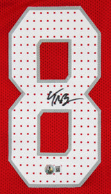 Trey McBride Authentic Signed Red Pro Style Jersey Autographed BAS Witnessed 2