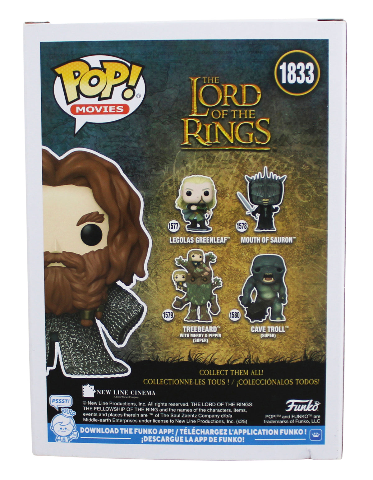 John Rhys-Davies LOTR "Gimli" Signed #1833 Funko Pop Figure BAS Wit #5W070055