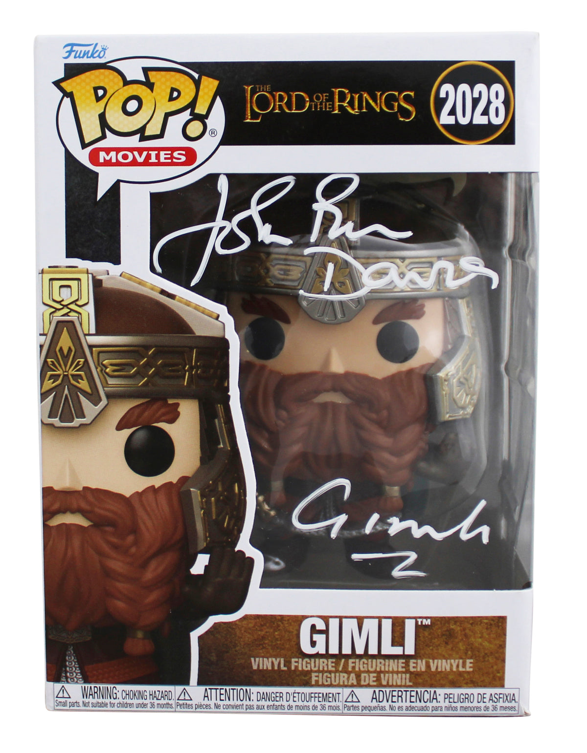 John Rhys-Davies LOTR "Gimli" Signed #2028 Funko Pop Figure BAS Wit #5W070060