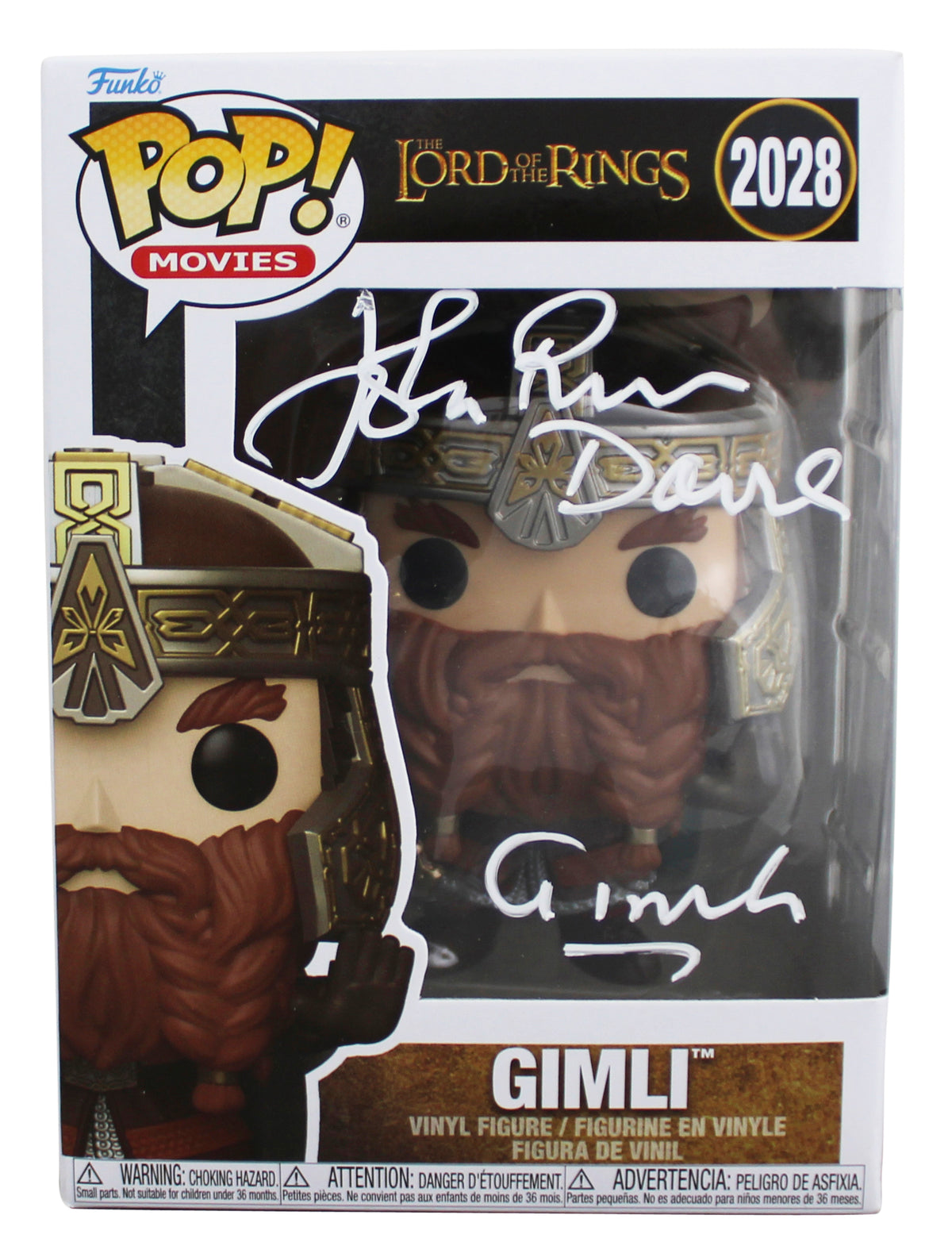 John Rhys-Davies LOTR "Gimli" Signed #2028 Funko Pop Figure BAS Wit #5W070057