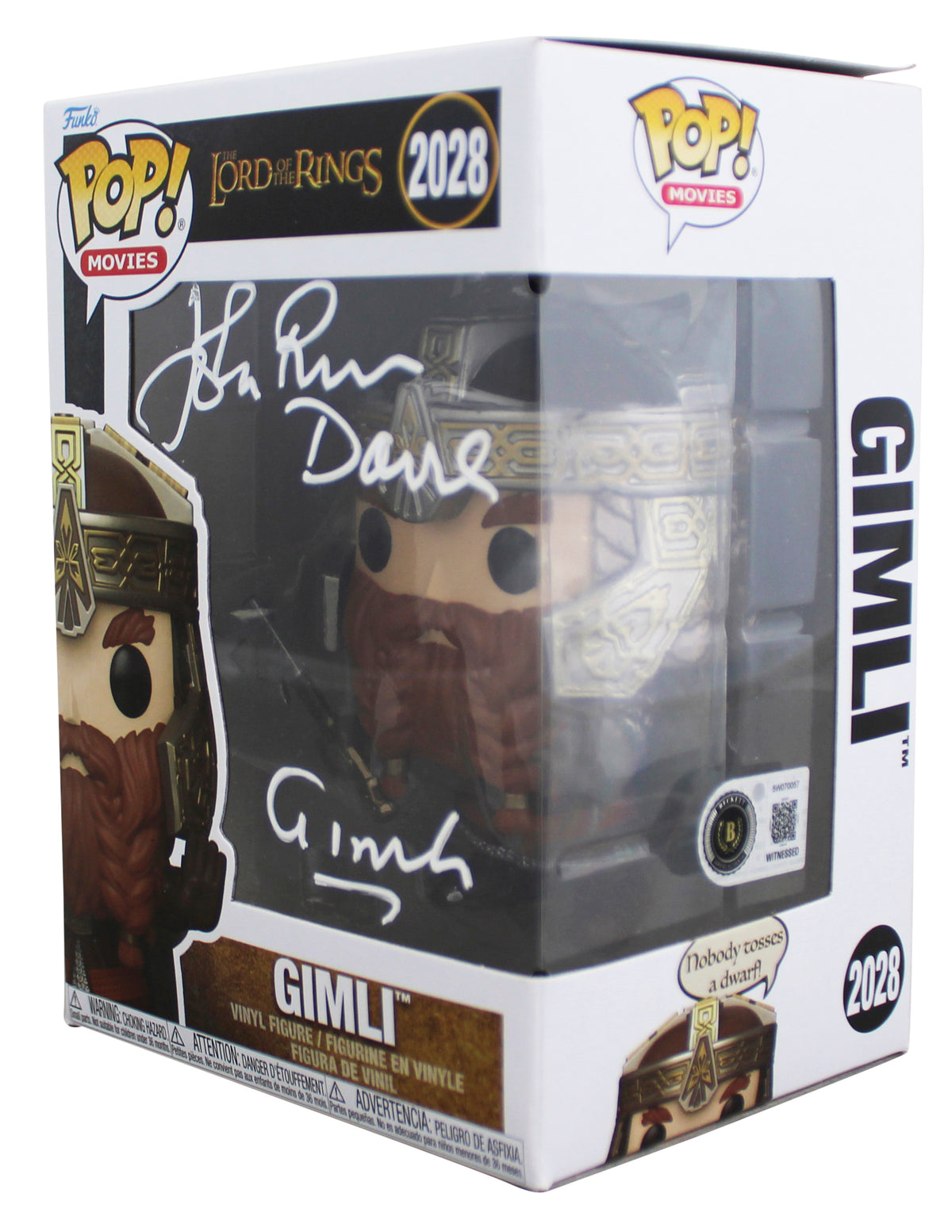 John Rhys-Davies LOTR "Gimli" Signed #2028 Funko Pop Figure BAS Wit #5W070057
