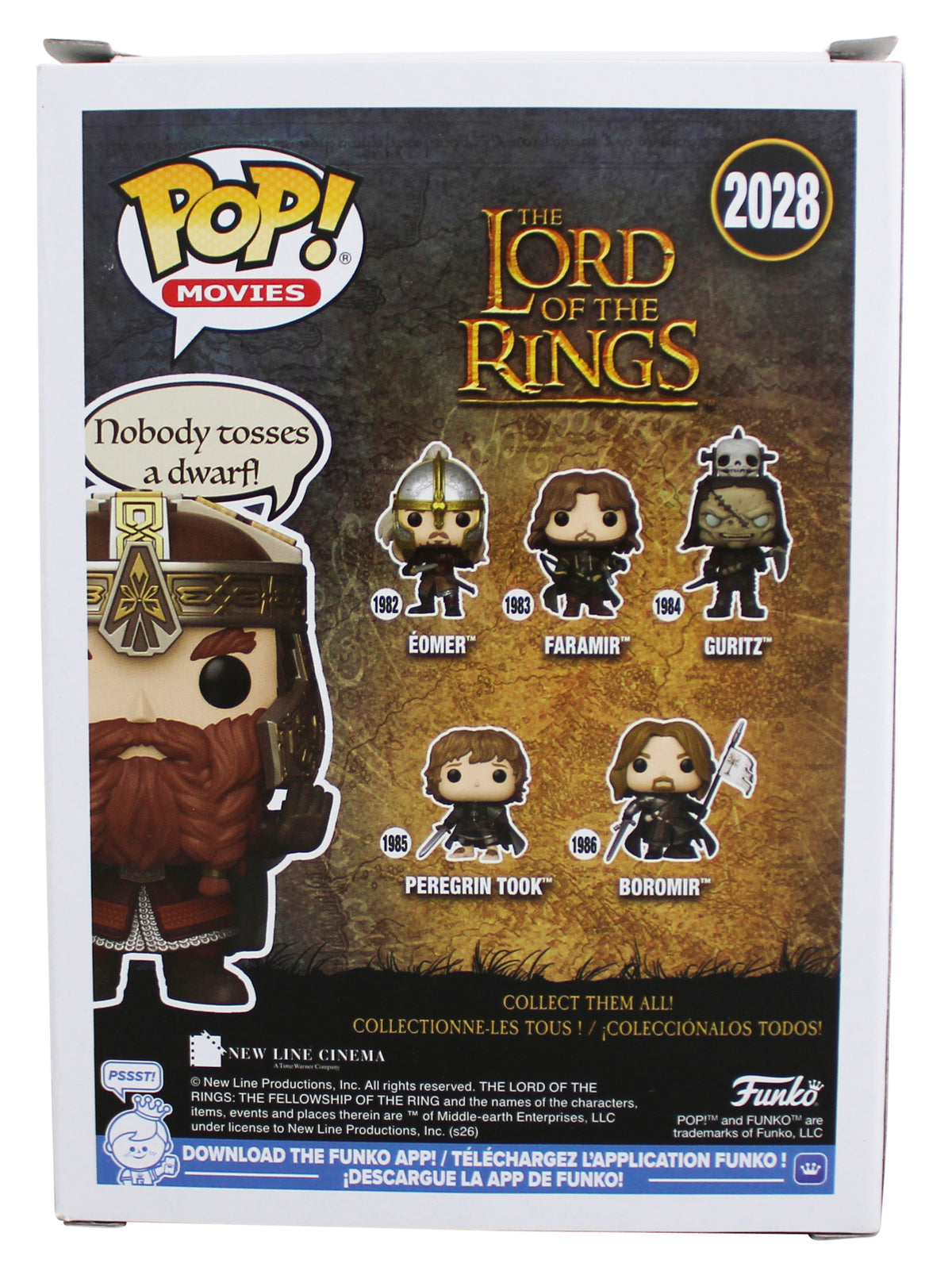 John Rhys-Davies LOTR "Gimli" Signed #2028 Funko Pop Figure BAS Wit #5W070057