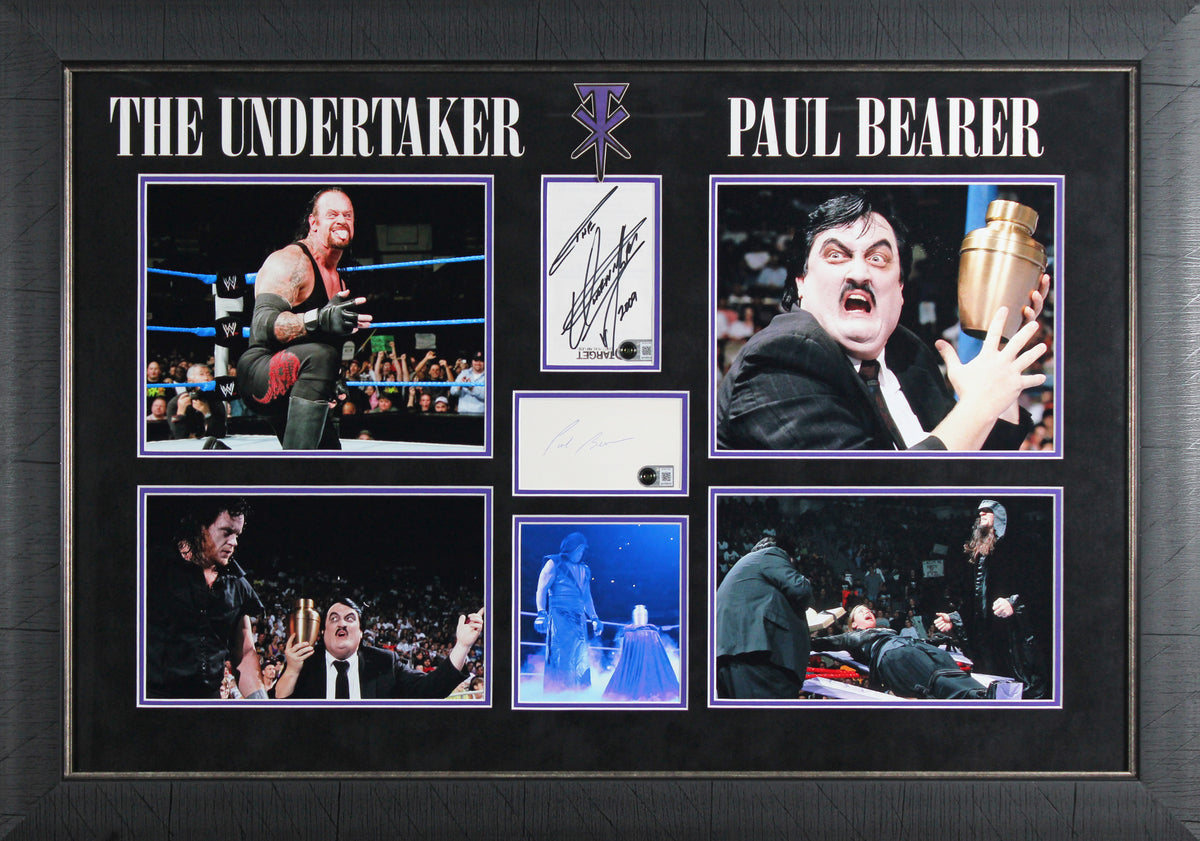 The Undertaker & Paul Bearer Authentic Signed Framed Display Autographed BAS