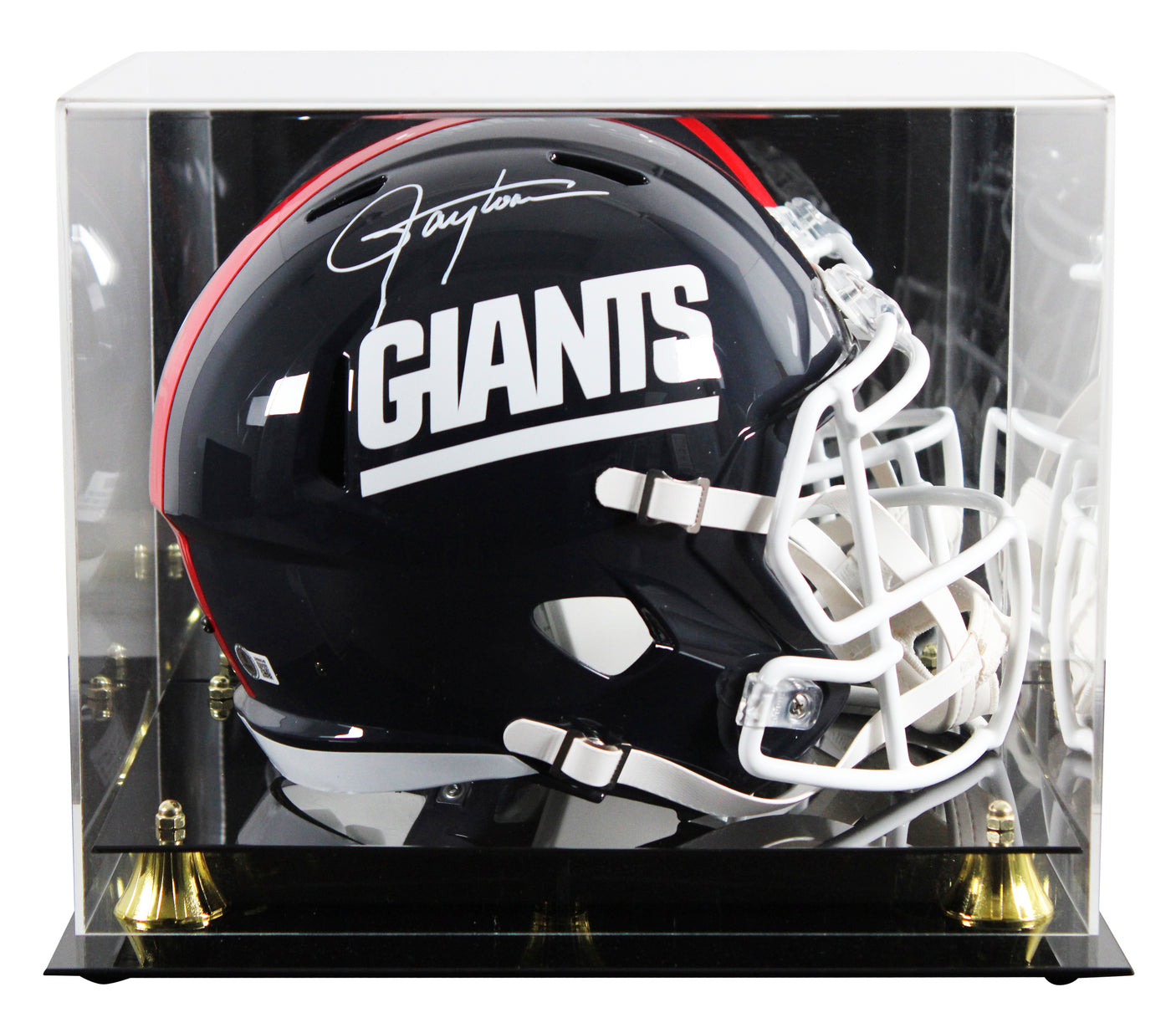 Giants Lawrence Taylor Signed 1981-99 TB F/S Speed Rep Helmet W/ Case BAS Wit