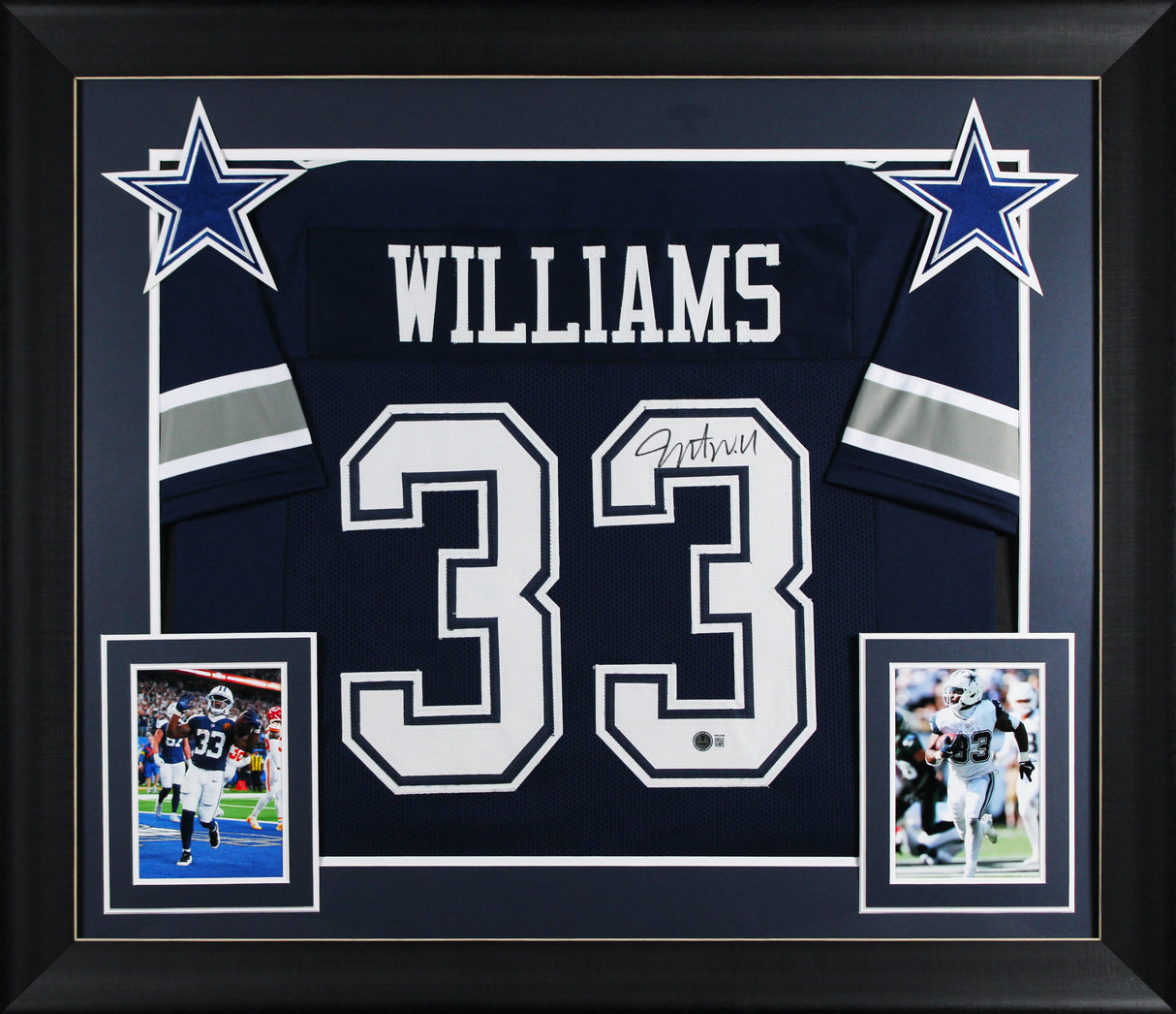 Javonte Williams Authentic Signed Navy Pro Style Framed Jersey BAS Witnessed