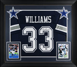Javonte Williams Authentic Signed Navy Pro Style Framed Jersey BAS Witnessed