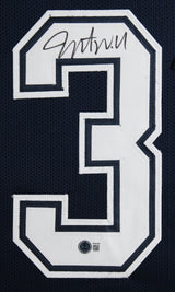 Javonte Williams Authentic Signed Navy Pro Style Framed Jersey BAS Witnessed