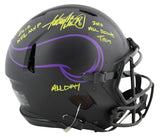 Adrian Peterson "3x Insc" Signed Eclipse Proline F/S Speed Helmet W/ Case BAS W