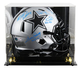 Cowboys (5) Smith, Prescott +3 Signed Rave F/S Speed Proline Helmet w/ Case BAS