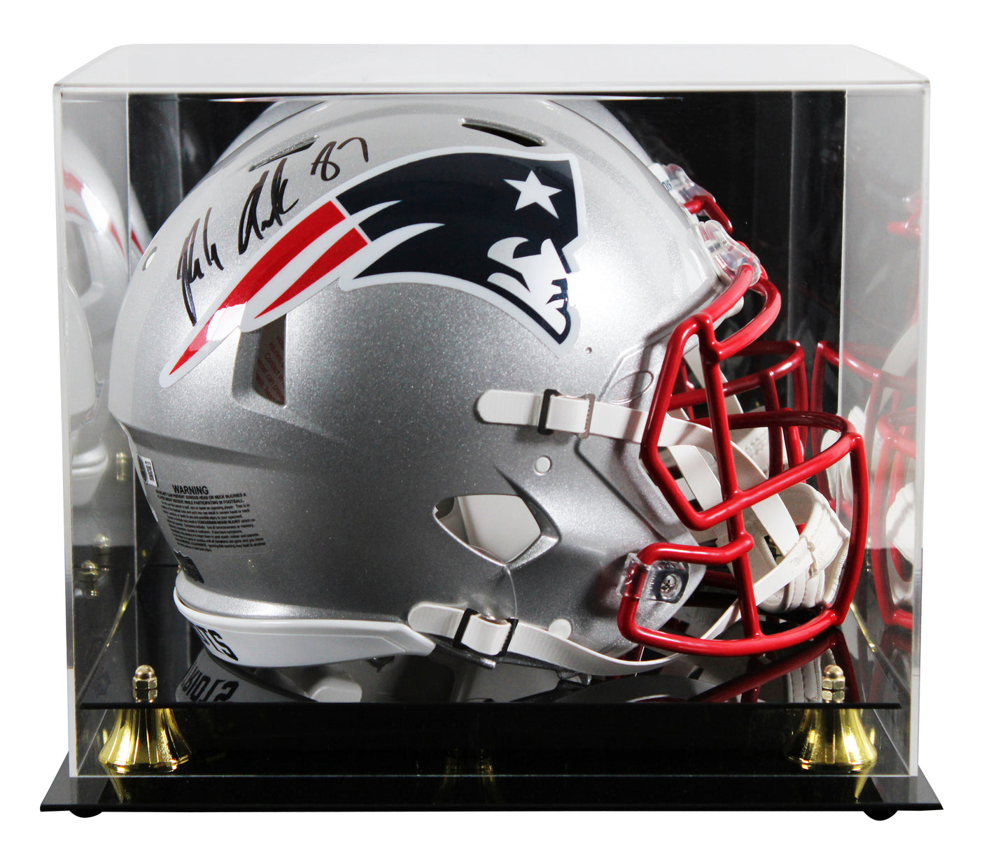 Patriots Rob Gronkowski Signed Full Size Speed Proline Helmet W/ Case BAS Wit