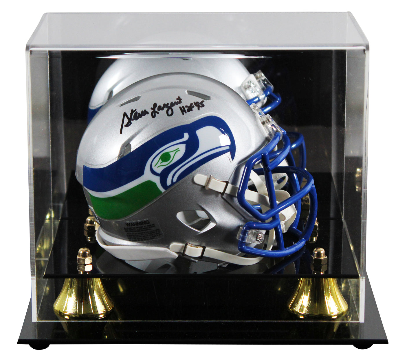 Seahawks Steve Largent "HOF 95" Signed 1983-01 TB Speed Mini Helmet W/ Case BAS