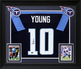 Vince Young Authentic Signed Blue Pro Style Framed Jersey BAS Witnessed