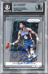 76ers Julius Erving Authentic Signed 2013 Panini Prizm #221 Card BAS Slabbed