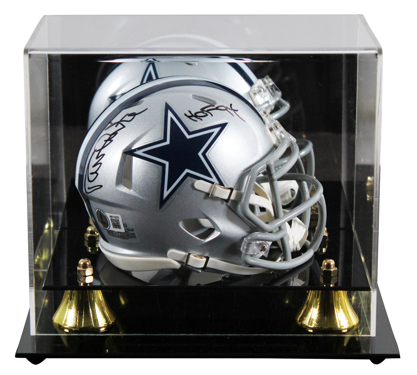 Cowboys Randy White "HOF 94" Signed Silver Speed Mini Helmet W/ Case BAS Witness