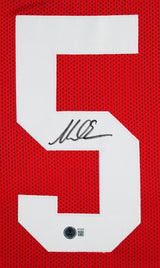 Mike Evans Authentic Signed Red Pro Style Framed Jersey BAS Witnessed 3